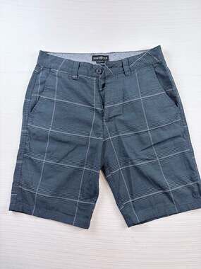 Hang Ten Men's Gray Plaid Flat Front Walk Shorts Size 30